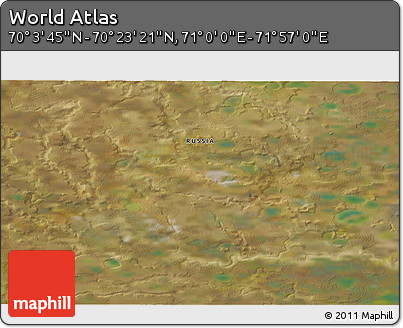 Satellite 3D Map of the Area around 70° 13' 33" N, 71° 28' 29" E