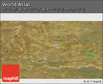 Satellite 3D Map of the Area around 70° 13' 33" N, 71° 28' 29" E