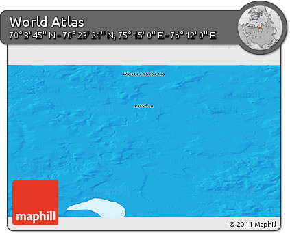 Political 3D Map of the Area around 70° 13' 33" N, 75° 43' 29" E