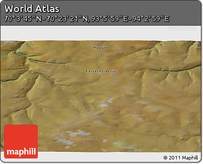 Satellite 3D Map of the Area around 70° 13' 33" N, 93° 34' 29" E