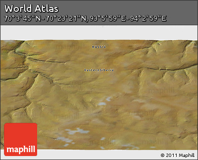 Satellite 3D Map of the Area around 70° 13' 33" N, 93° 34' 29" E