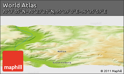 Physical Panoramic Map of the Area around 70° 13' 33" N, 96° 7' 30" E