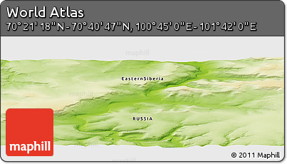 Physical Panoramic Map of the Area around 70° 31' 2" N, 101° 13' 29" E