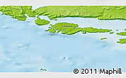 Physical 3D Map of the area around 70° 31' 2" N, 117° 13' 29" W
