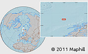 Gray Location Map of the area around 70° 31' 2" N, 11° 58' 29" E, hill shading