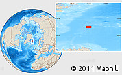 Shaded Relief Location Map of the area around 70° 31' 2" N, 15° 13' 29" W