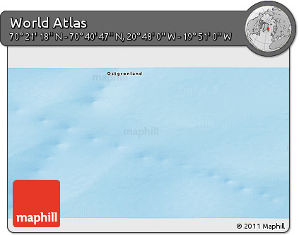 Shaded Relief 3D Map of the Area around 70° 31' 2" N, 20° 19' 30" W