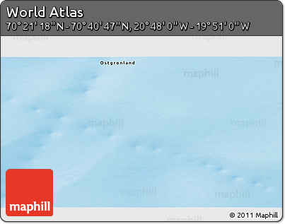 Shaded Relief 3D Map of the Area around 70° 31' 2" N, 20° 19' 30" W