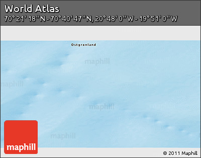 Shaded Relief 3D Map of the Area around 70° 31' 2" N, 20° 19' 30" W