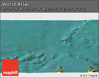 Satellite 3D Map of the Area around 70° 31' 2" N, 21° 19' 30" E