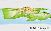 Physical Panoramic Map of the area around 70° 31' 2" N, 22° 1' 29" W