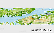 Physical Panoramic Map of the area around 70° 31' 2" N, 23° 1' 29" E