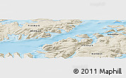 Shaded Relief Panoramic Map of the area around 70° 31' 2" N, 23° 1' 29" E