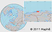 Gray Location Map of the area around 70° 31' 2" N, 23° 52' 30" E