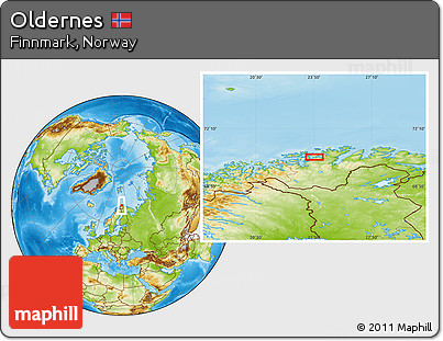 Physical Location Map of Oldernes