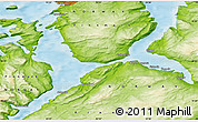 Physical Map of the area around 70° 31' 2" N, 23° 52' 30" E
