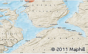 Shaded Relief Map of the area around 70° 31' 2" N, 23° 52' 30" E