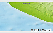 Physical 3D Map of the area around 70° 31' 2" N, 23° 43' 30" W