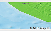 Political 3D Map of the area around 70° 31' 2" N, 23° 43' 30" W