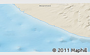 Shaded Relief 3D Map of the area around 70° 31' 2" N, 23° 43' 30" W