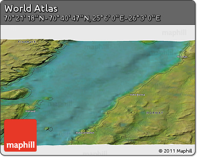 Satellite 3D Map of the Area around 70° 31' 2" N, 25° 34' 30" E