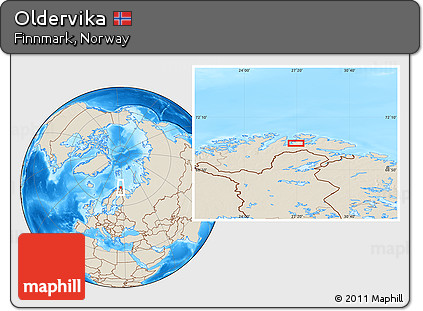 Shaded Relief Location Map of Oldervika