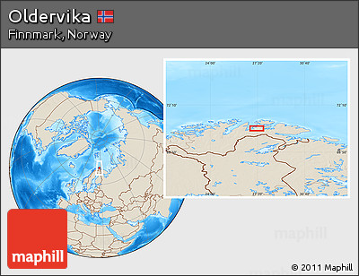 Shaded Relief Location Map of Oldervika