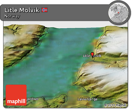 Satellite 3D Map of Litle Molvik