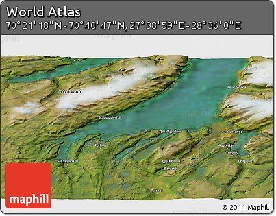 Satellite 3D Map of the Area around 70° 31' 2" N, 28° 7' 30" E