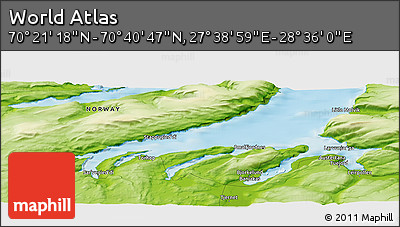 Physical Panoramic Map of the Area around 70° 31' 2" N, 28° 7' 30" E