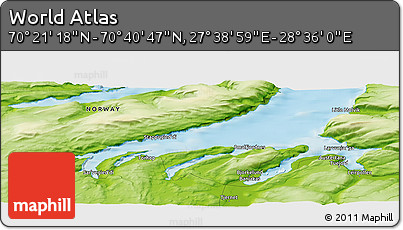 Physical Panoramic Map of the Area around 70° 31' 2" N, 28° 7' 30" E
