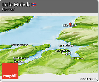 Physical Panoramic Map of Litle Molvik