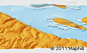 Political 3D Map of the area around 70° 31' 2" N, 51° 46' 29" W