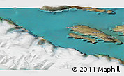 Satellite 3D Map of the area around 70° 31' 2" N, 51° 46' 29" W