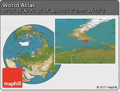Satellite Location Map of the Area around 70° 31' 2" N, 55° 19' 30" E