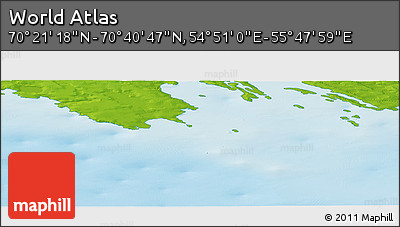 Physical Panoramic Map of the Area around 70° 31' 2" N, 55° 19' 30" E
