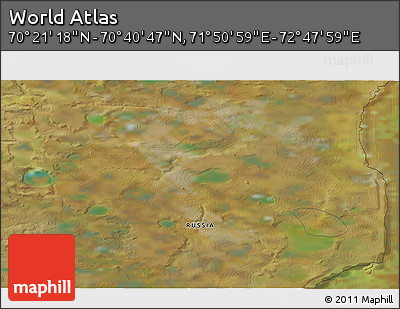Satellite 3D Map of the Area around 70° 31' 2" N, 72° 19' 29" E