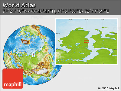 Physical Location Map of the Area around 70° 31' 2" N, 72° 19' 29" E