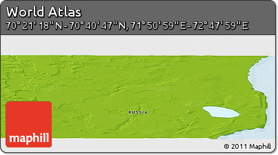 Physical Panoramic Map of the Area around 70° 31' 2" N, 72° 19' 29" E