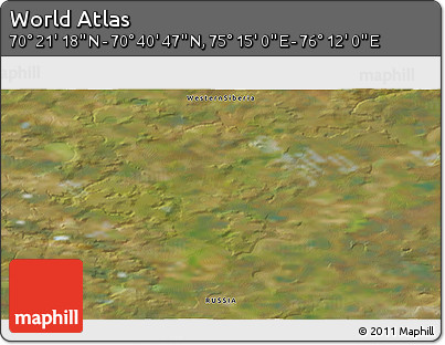 Satellite 3D Map of the Area around 70° 31' 2" N, 75° 43' 29" E