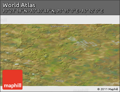 Satellite 3D Map of the Area around 70° 31' 2" N, 75° 43' 29" E
