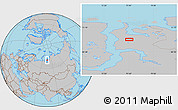 Gray Location Map of the area around 70° 31' 2" N, 75° 43' 29" E