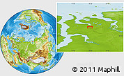 Physical Location Map of the area around 70° 31' 2" N, 78° 16' 30" E