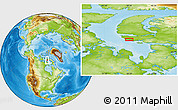 Physical Location Map of the area around 70° 31' 2" N, 88° 19' 29" W