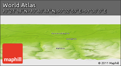 Physical Panoramic Map of the Area around 70° 31' 2" N, 91° 1' 30" E