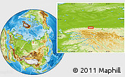 Physical Location Map of the area around 70° 31' 2" N, 93° 34' 29" E