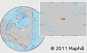 Gray Location Map of the area around 70° 31' 2" N, 96° 7' 30" E