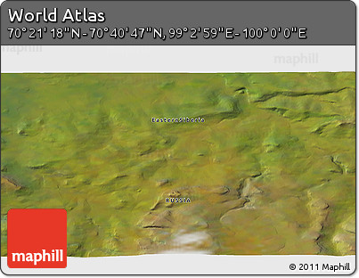 Satellite 3D Map of the Area around 70° 31' 2" N, 99° 31' 30" E