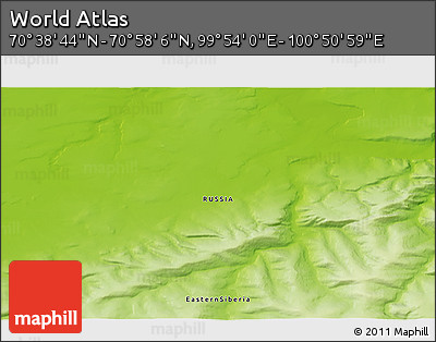 Physical 3D Map of the Area around 70° 48' 25" N, 100° 22' 30" E