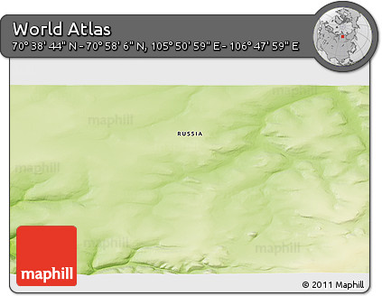Physical 3D Map of the Area around 70° 48' 25" N, 106° 19' 29" E